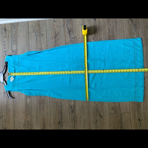 Talbots Linen Turquoise Dress Sz 10 - Picture 3 of 5